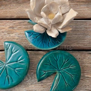 Lily pad set of coasters and flower
