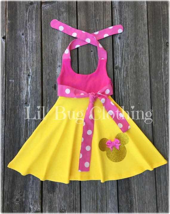 pink yellow dress
