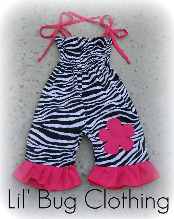 Items similar to Custom Boutique Clothing Smocked Zebra Bubble 1 Piece