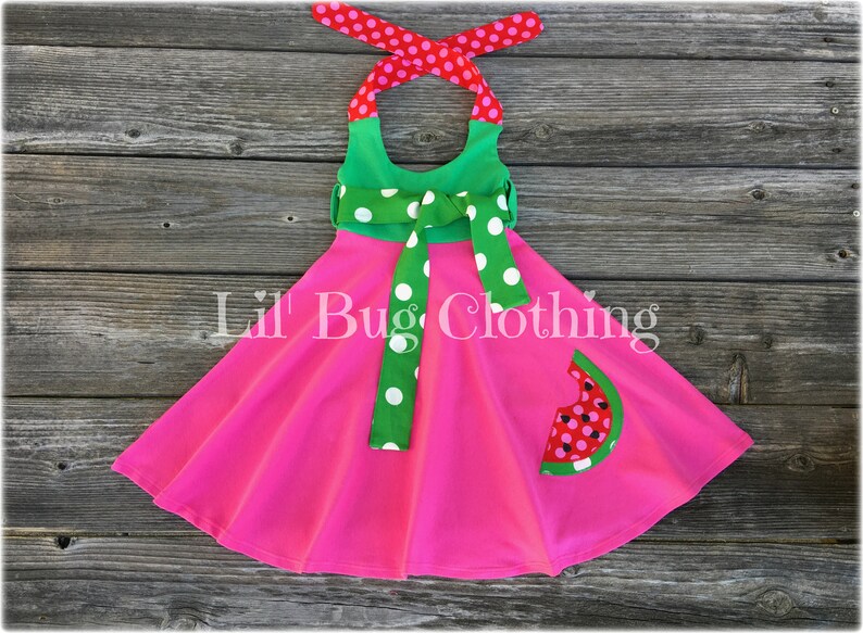 Watermelon Dress Girls Hot Pink Green Comfy Knit Watermelon Etsy