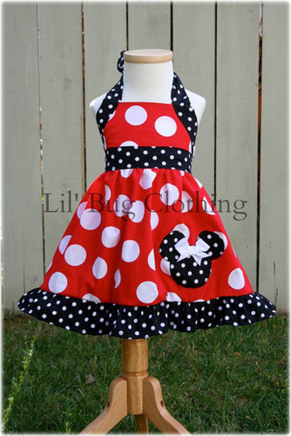 Minnie Mouse Girls Dress Minnie Mouse Red White Polka Dot Etsy