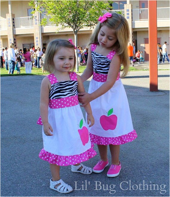 Custom Boutique Clothing Back to School Pink Zebra Apple Etsy