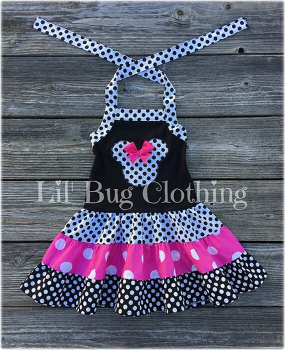 minnie mouse pink polka dot dress