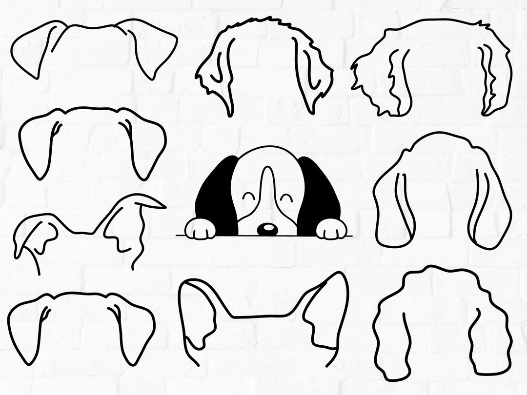 Dog Breed Ears SVG, Dog Ears Outline Bundle, Dog Svg Bundle, Dog Ears ...