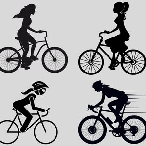 Fahrrad-Svg-Bundle, Fahrrad-Svg, Fahrrad-Clipart, Radfahren Clipart, Fahrrad-Schnittdateien, Mountainbike-Silhouette, Sport-Svg, Mädchen auf dem Fahrrad-Svg