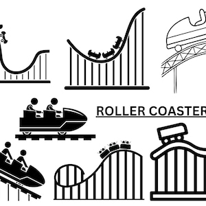 Achterbahn SVG, Abenteuer SVG, Freizeitpark SVG, Baumaschinen SVG, Parks SVG, Kinder Clipart, Tivoli SVG, Spaß SVG, SVG-Dateien für Cricut