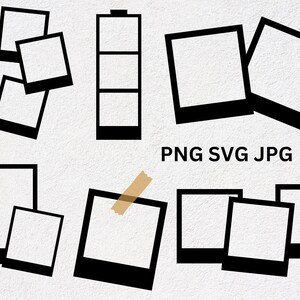 Polaroid Rahmen SVG Bundle, Polaroid Schnittdatei, Rahmen Clipart, Rahmen Schnittdatei, Fotografie Clipart, Fotorahmen SVG, Retro Bilderrahmen SVG