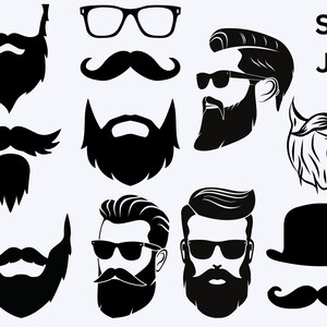 Beard SVG, Afro Bearded Man SVG Cut File for Cricut, Black Man SVG, Hairstyle svg, Barber svg, Beard Oil svg, Face with Beard svg