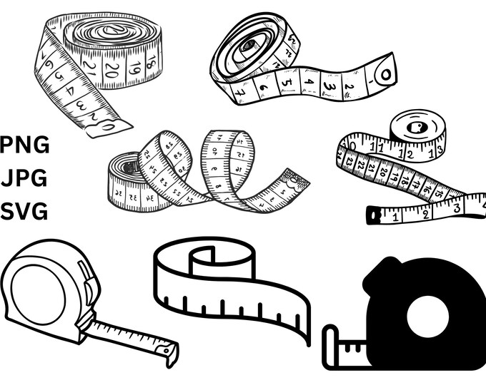 Measuring Tape Svg, SVG Files for Cricut, Measure Svg, Tape Clipart ...