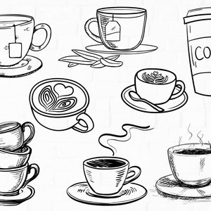 Taza de café svg, café svg, Café con vapor svg, taza de té svg, granos de café svg, vector de café, COFFEE CUP SVG Bundle