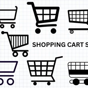 ショッピング カート SVG バンドル、ショッピング カート SVG、ショッピング カート Cricut、ショッピング カート クリップアート、シルエットのカット ファイル、ショッピング カート ベクター、Png