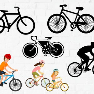 Svg vélo, vélo Svg, Clipart vélo, vélo de montagne Svg, motard couper des fichiers pour Cricut Silhouette, téléchargement immédiat