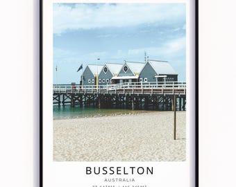 Busselton Jetty Wall art Photo Print, Colorful Travel Poster (Digital Download)