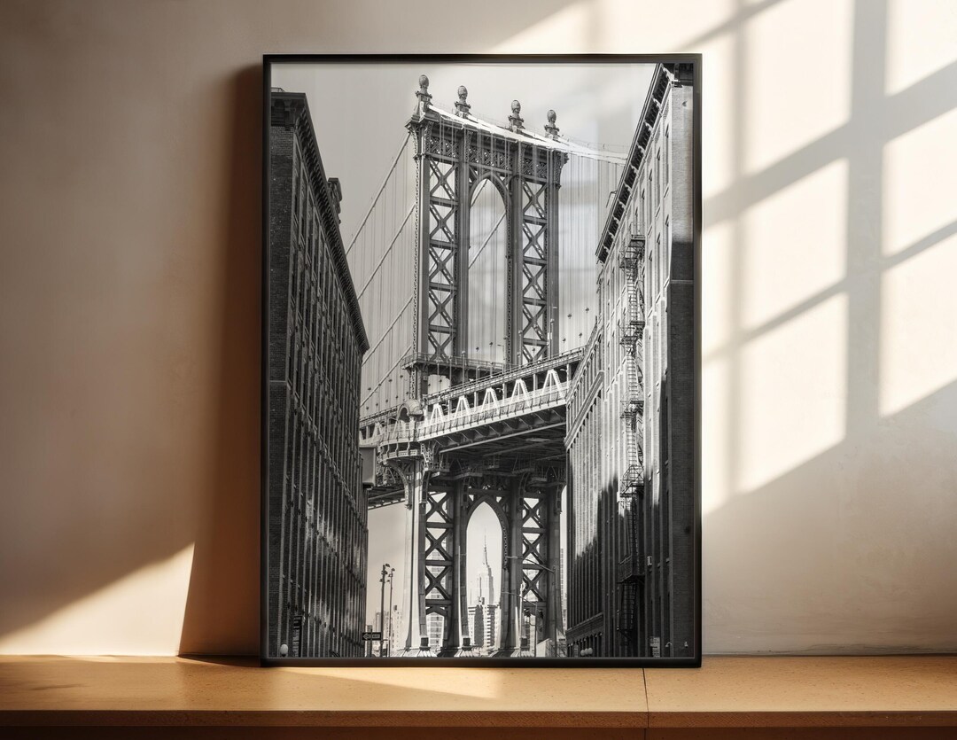 Black and White New York City Skyline Print: Manhattan Wall Art ...