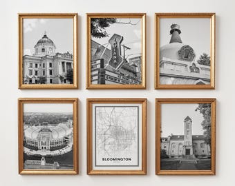Bloomington Indiana City Prints: Black and White Photo Gallery (Digital Download) - Set of 6