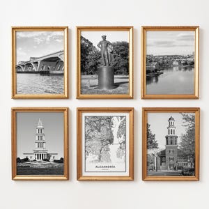 Alexandria VA City Print Set: Black and White Photo Gallery (Digital Download