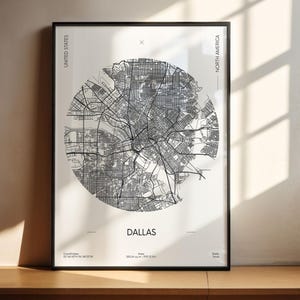 Downtown Dallas Map Art Print: Texas City Street Poster (Digital Download)