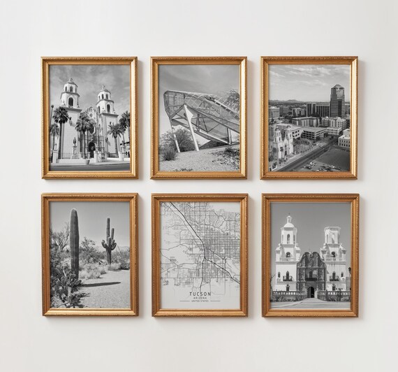 Tucson Arizona Black and White Photo Print Set: Tucson Gallery Wall Art (Digital Download)