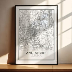 Ann Arbor Michigan Map Print: USA City Road Map (Digital Download)