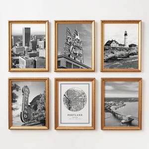 Portland Black & White Photography Print Set: Oregon Gallery Wall (Digital Download)