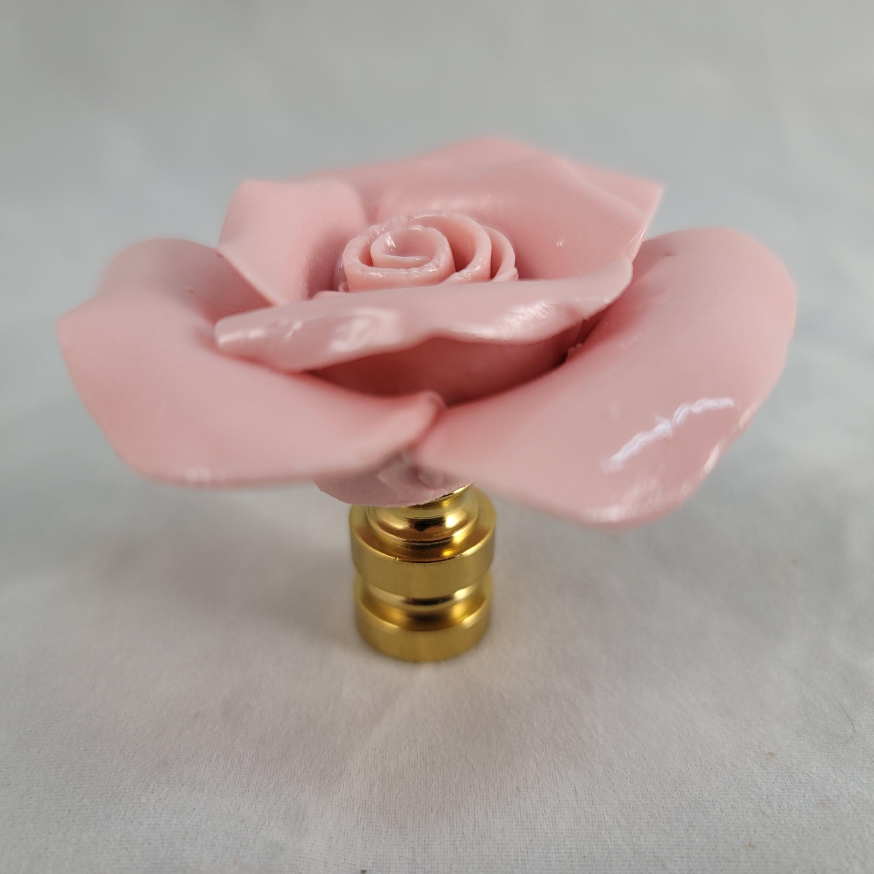 Pink Ceramic Rose Electric Lighting Lamp Shade Finial (new) - Etsy