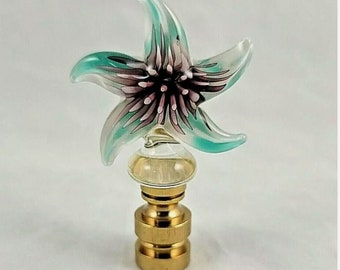 Art  Glass  Starfish  Electric  Lighting  Lamp  Shade  Finial       (NEW)