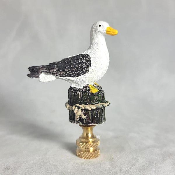 Hand-Painted Seagull  Electric  Lighting  Lamp  Shade  Finial      (NEW)