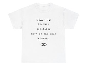 Camiseta Unisex Frase de Gatos Minimalist, camisetas amante de gatos, camisetas frases graciosas, funny and cat