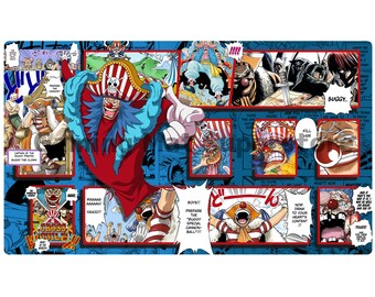 OP09 | OP Playmat Buggy Blue Mat Zones Stitched Edges Anime OP09 | OP Playmat Buggy Blue Mat Zones Stitched Edges Anime