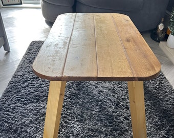 Handgefertigter Couchtisch aus Holz, Vintage