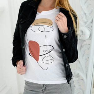Woman Face Tshirt, Face Art Shirt, Woman Line Shirt, Art Drawing Shirt, Abstract Shirt, Minimalist Tee, Aesthetic Shirt, Colorful Shirt