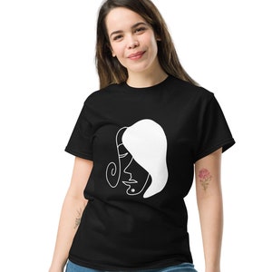 Abstract Faces Tshirt, Unisex Tshirt, Art Tshirt, Art Drawing Shirt, Cotton Tshirt, Line Shirt, Minimalist Tee, Aesthetic Tshirt