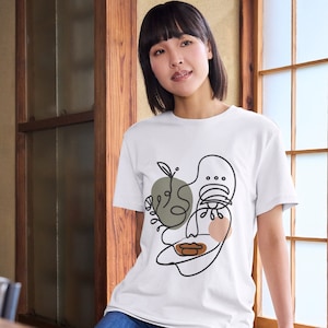 Womans Face Tshirt, Boho Tshirt, Art Drawing Shirt, Fashion Art Tshirt, Abstract Shirt, Line Art Shirt, Art Lover Shirt, Aesthetic Shirt