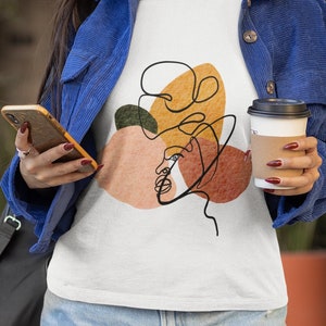 Abstract Faces Tshirt, Unisex Tshirt, Art Tshirt, Art Drawing Shirt, Cotton Tshirt, Line Shirt, Minimalist Tee, Aesthetic Tshirt