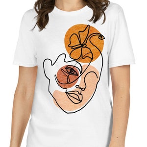 Abstract Face Shirt, Unisex Tshirt, Line Shirt, Cotton Tshirt, Art Tshirt, Art Drawing Shirt, Minimalist Tee, Aesthetic Shirt,Colorful Shirt