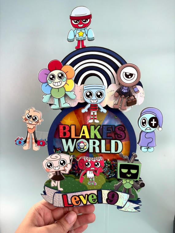 Personalized Dandys world Cake Topper | Shaker Cake Topper | Dandys world Theme Birthday Decor |  Dandys world Cake Topper with light