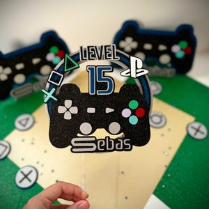 Personalized Gamer Birthday | Gamer Cake Topper | Video Games Cake Topper | Gamer Party | 3D Gamer Birthday Cake Topper