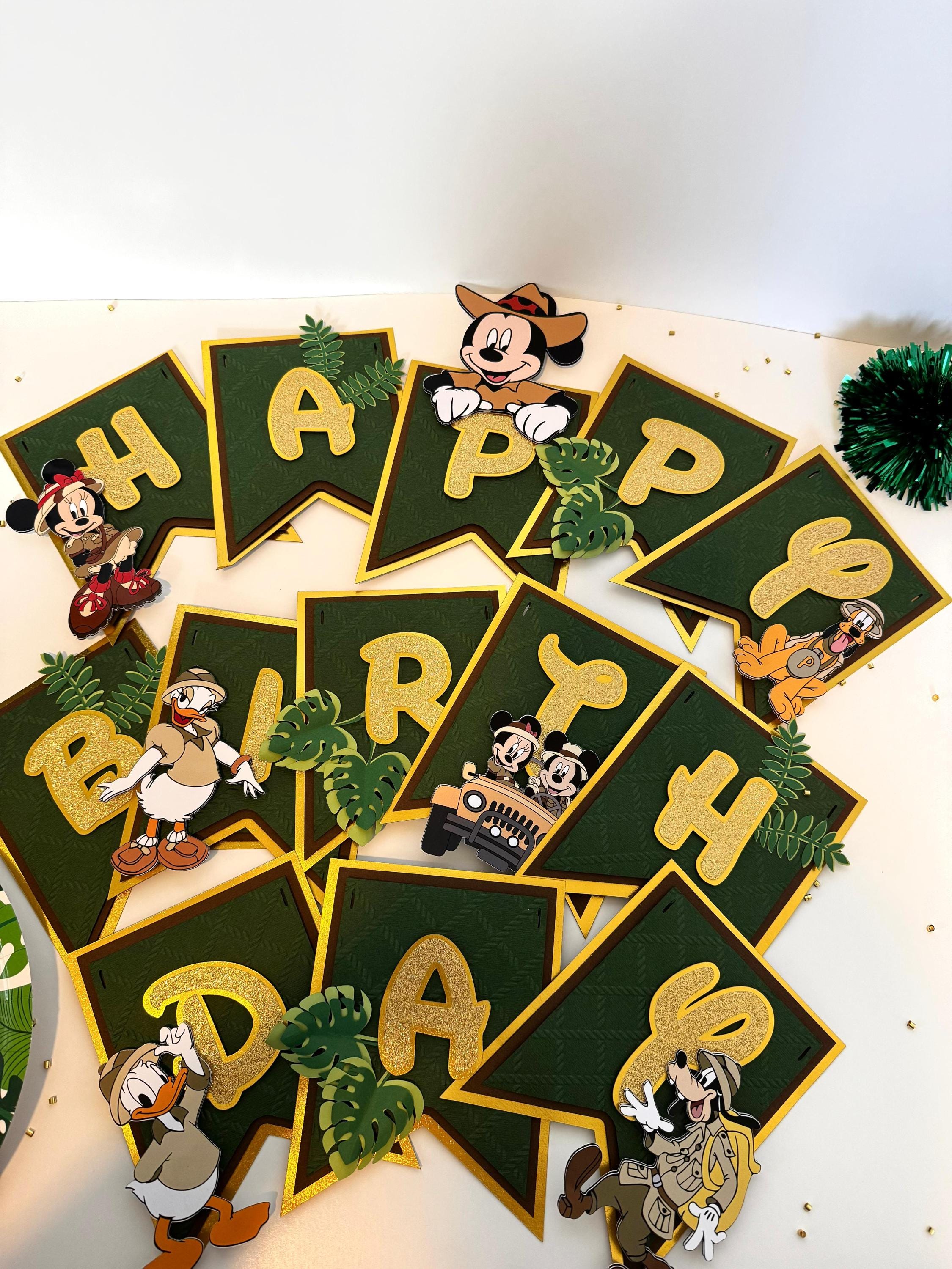 Happy Birthday Mickey Mouse Safari Banner | Mickey Mouse Safari Party