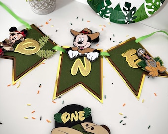 Mickey Mouse Safari Banner | Mickey Mouse Safari Party | Mickey Mouse Safari Party Decor | Mickey Mouse Safari High Chair banner