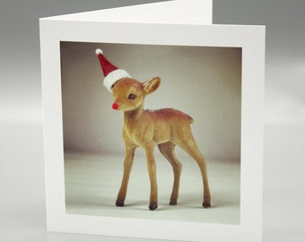 Carte Bambi de Noël.