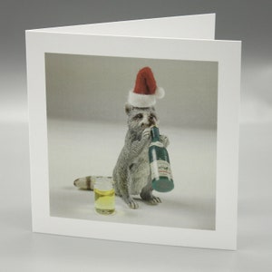 Carte de Noël Party Raton Laveur.