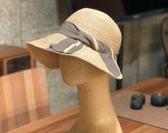 Floppy Straw HAT for Women, Handmade Wide Brim Sun Hat Packable Beach Accessories, Perfect Gift for Her,