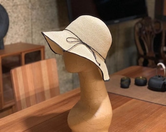 Handmade Sun HATS for Women, Trendy Bucket Straw Hat Seaside Style, Wide Brim Beach Hat For Summer