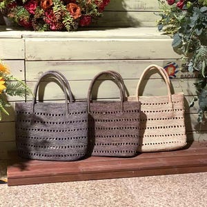 Women Tote Bag Hollow Out Design - Crochet Raffia Bag, Summer Beach Bag, Ideal Gift for her