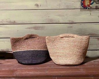 Mini borsa di paglia, borsa fatta a mano in rafia con manico superiore in paglia naturale, pochette in rafia, regalo unico per lei