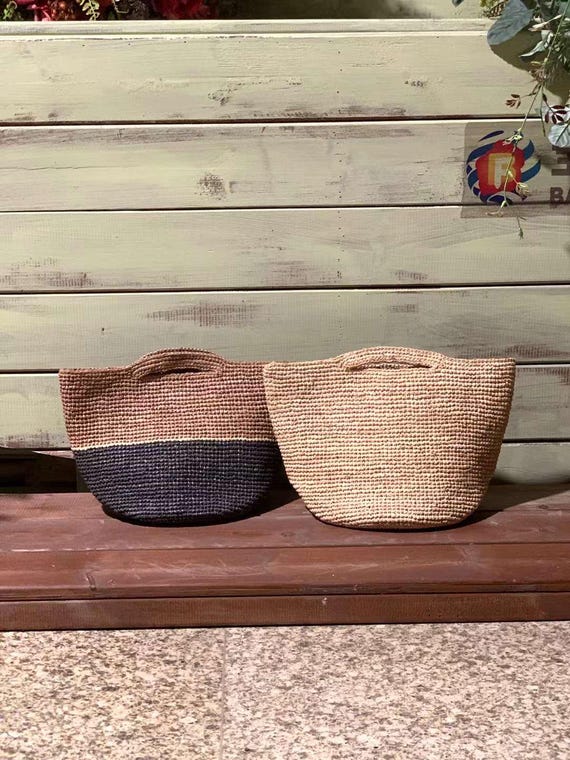 Mini Straw Handbag, Handmade Top Handle Raffia Purse In Nature Straw, Raffia Clutch Unique Gift For Her