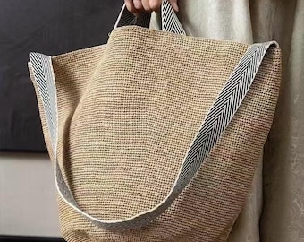 Oversized Raffia Bag in Multi Colors - Straw Hobo Crossbody Bags For Women, Unique Gifts For Her
