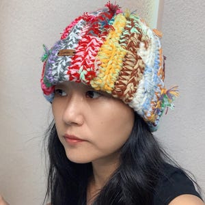 Colorful Crochet Beanie - Handmade Stylish Winter Hat, Idea Gifts For Her