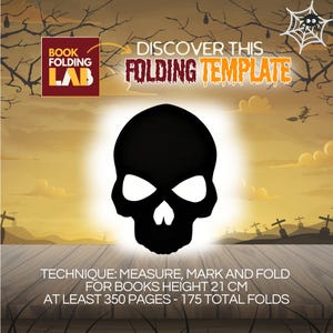 Skull Book Folding Pattern, PDF Halloween Template, Spooky Book Art, Creepy Folded Book Decor, DIY Haunted Gift Idea, Horror Theme Craft