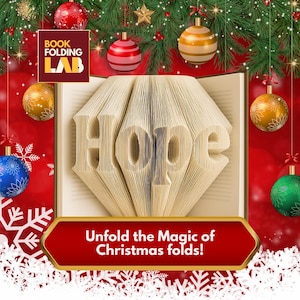 HOPE Book Folding Pattern Editable Template, Christmas Word DIY Gift, Digital Craft Kit, Printable xls + PDF Folding Guide